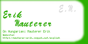 erik mauterer business card